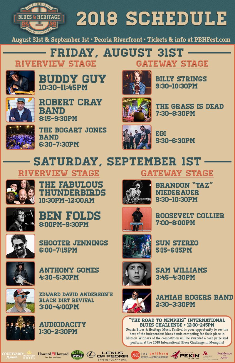 Schedule Peoria Blues & Heritage Festival